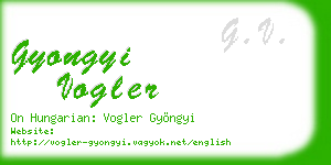 gyongyi vogler business card