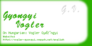 gyongyi vogler business card